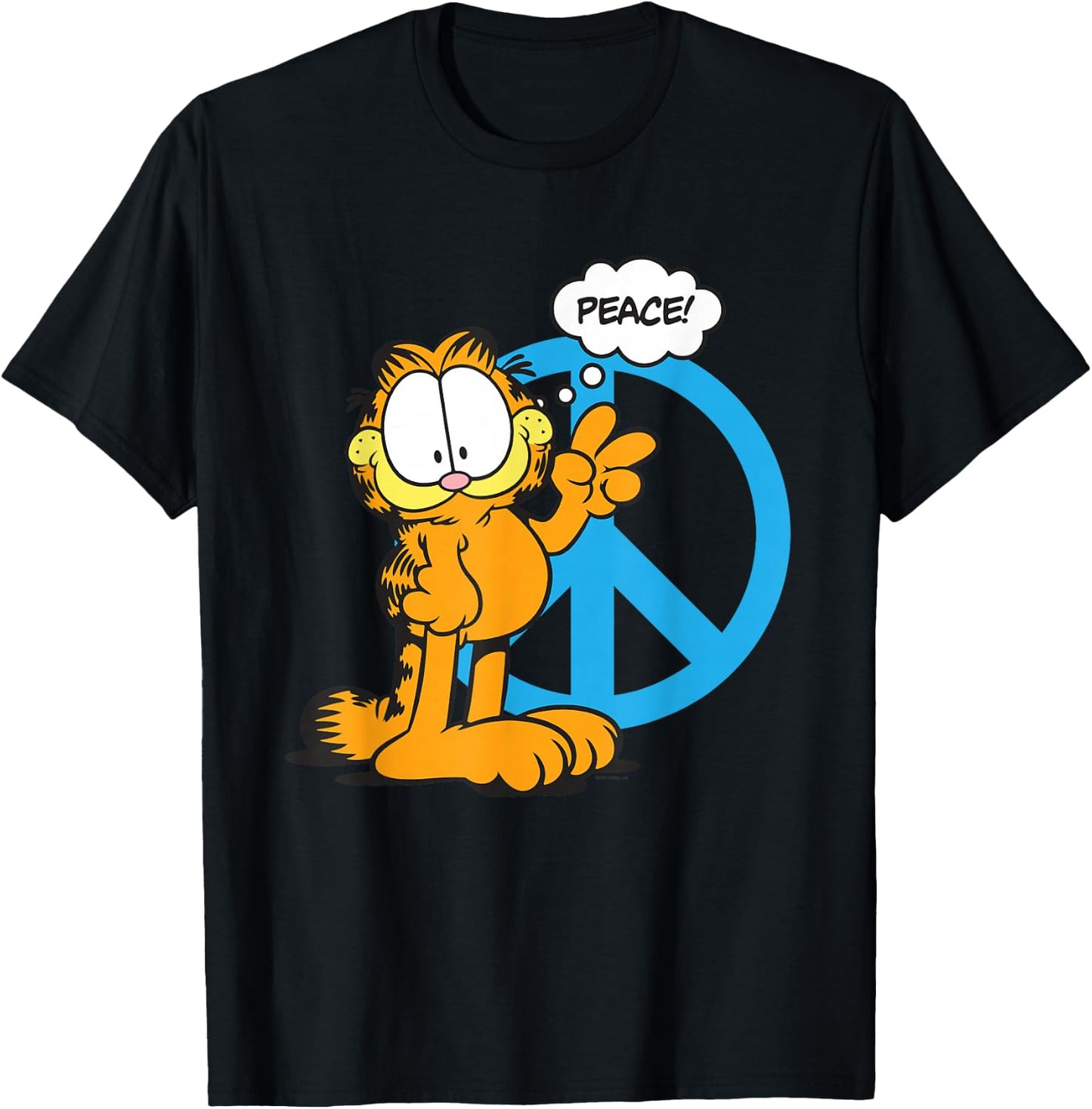 Garfield Classic Peace! T-Shirt - T-Shirt | Black