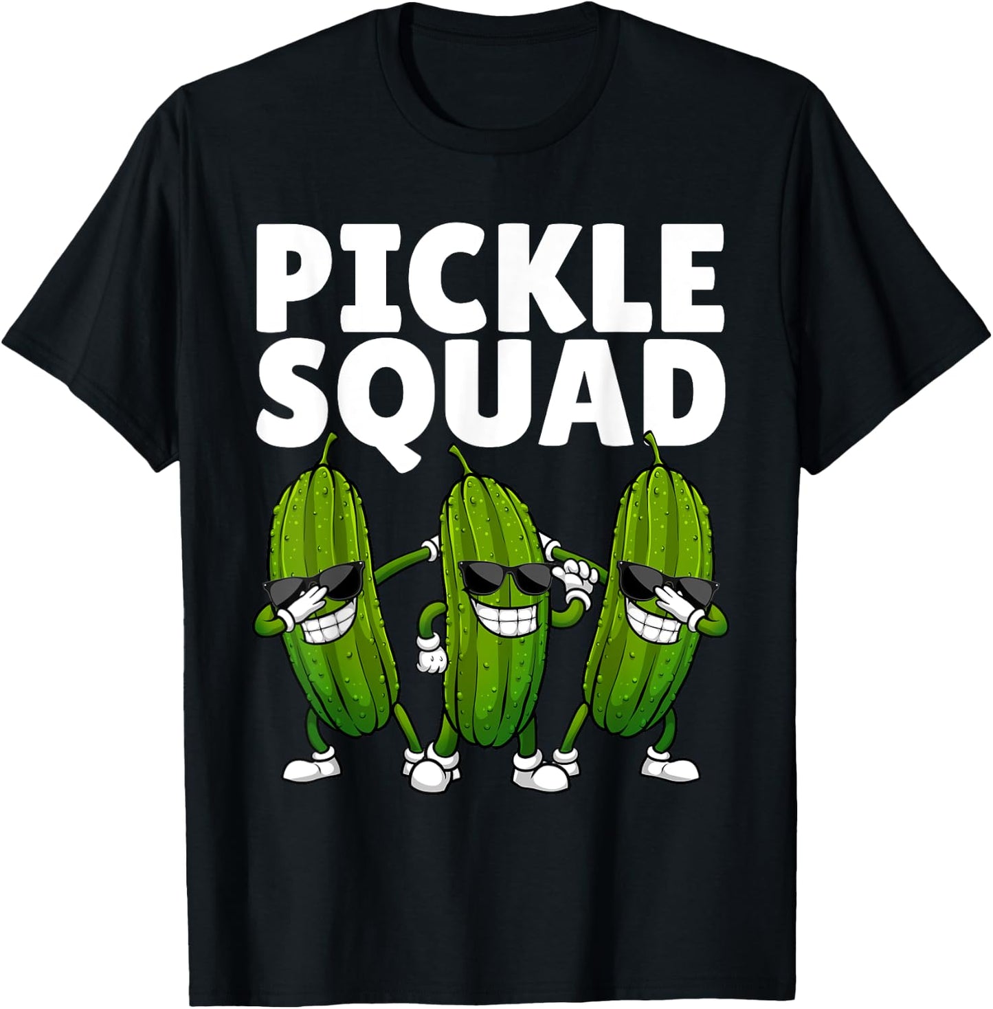 Pickle Squad Art Women Kids Cucumber Pickle Lover T-Shirt - T-Shirt | Black