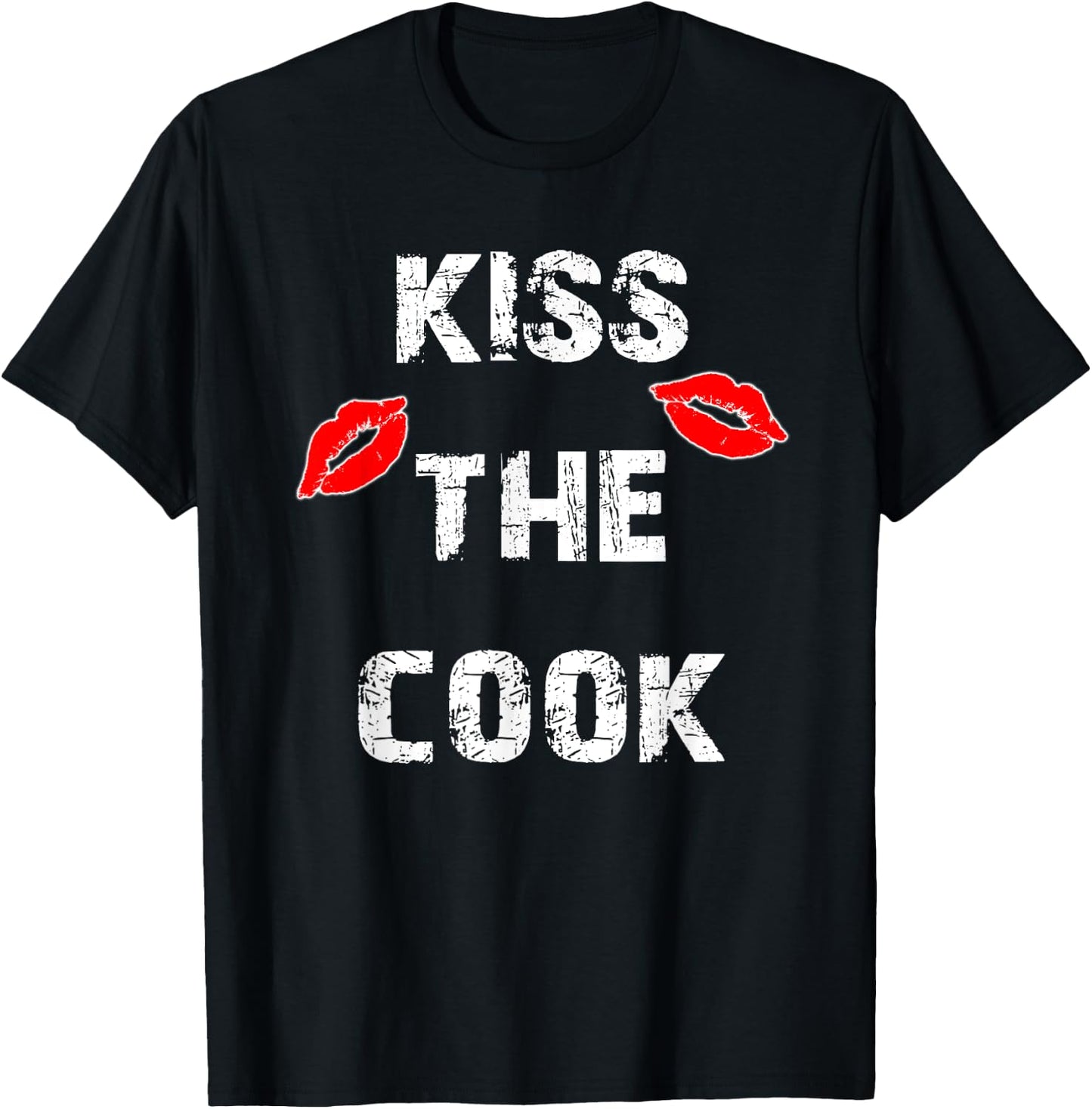 Kiss The Cook Funny Culinary Cooking T-Shirt - T-Shirt | Black