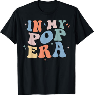 In My Pop Era Retro Groovy Father's Day T-Shirt - T-Shirt | Black
