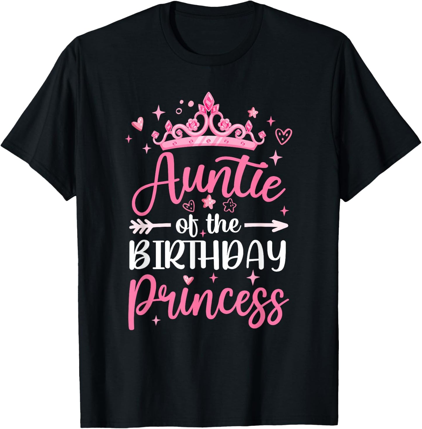 Auntie Of The Birthday Princess Birthday Girl Kid Family T-Shirt - T-Shirt | Black