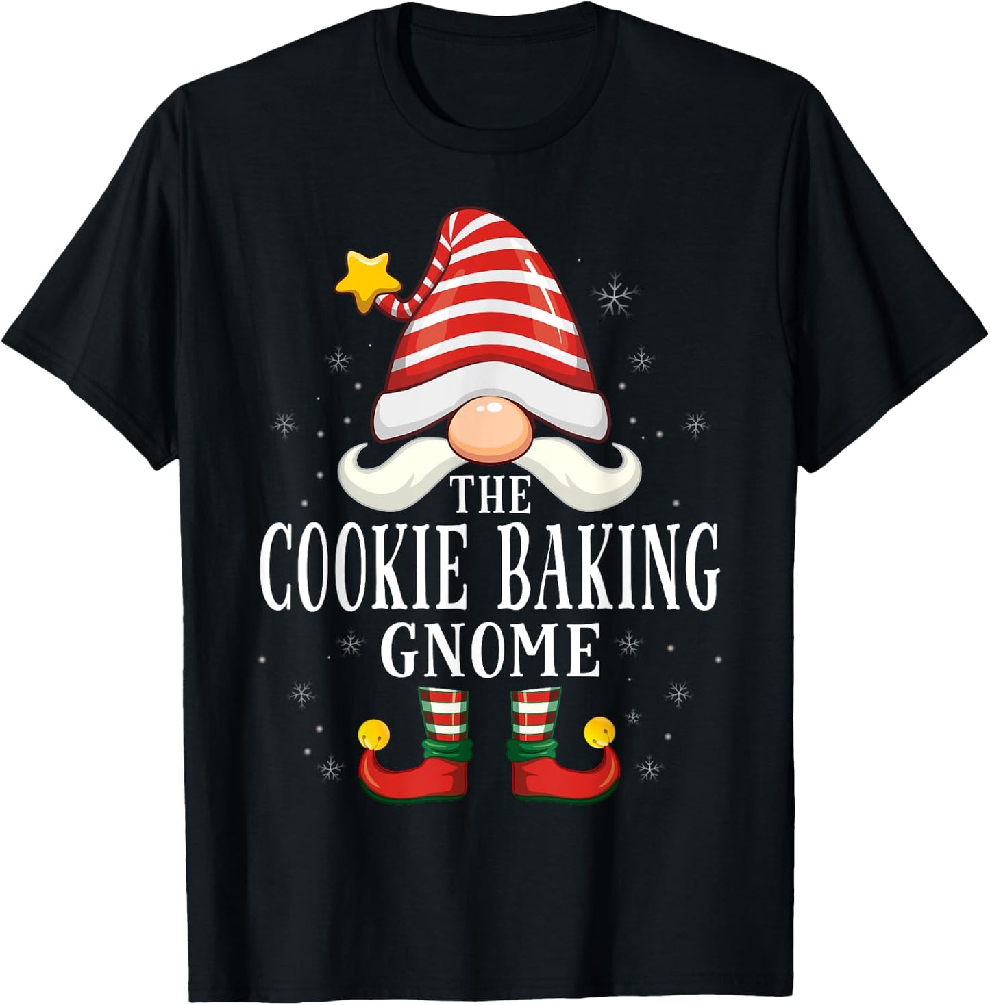 The Cookie Baking Gnome Christmas Group Family Pajama T-Shirt - T-Shirt | Black