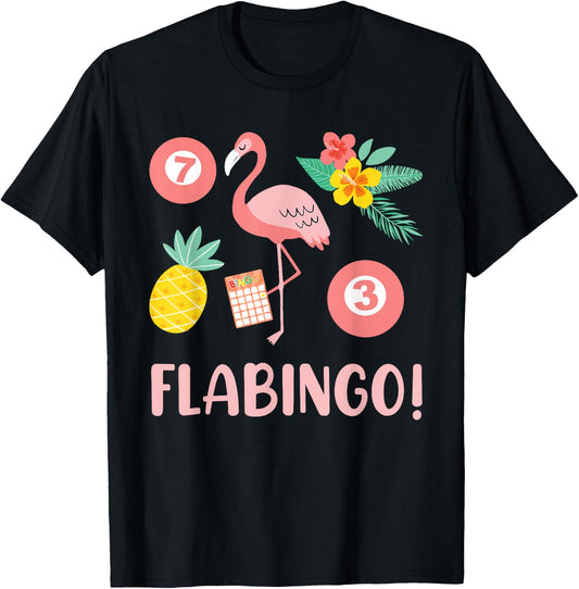 Bingo Player FLABINGO Bingo Lover Flamingo Bingo Mom T-Shirt - T-Shirt | Black