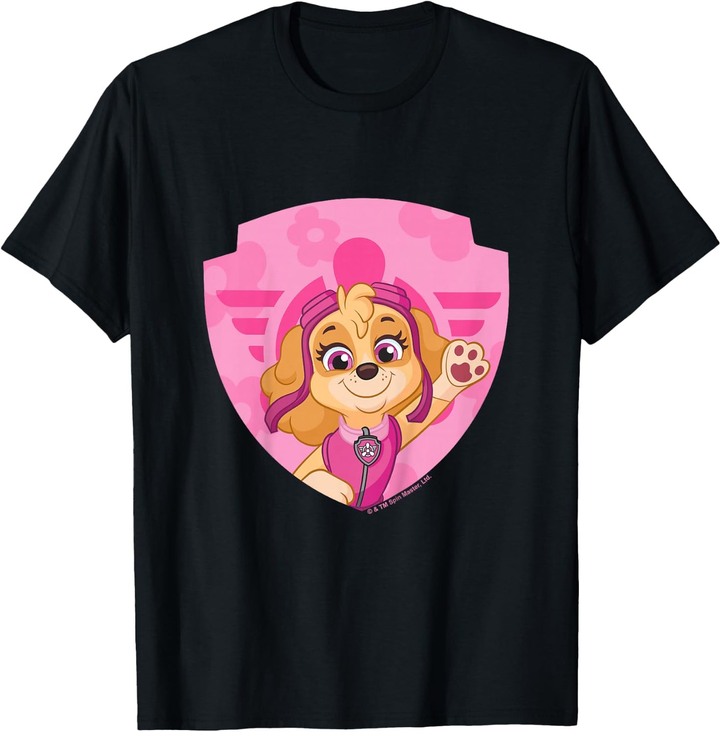 PAW Patrol Skye Big Chest Shield Emblem T-Shirt - T-Shirt | Black