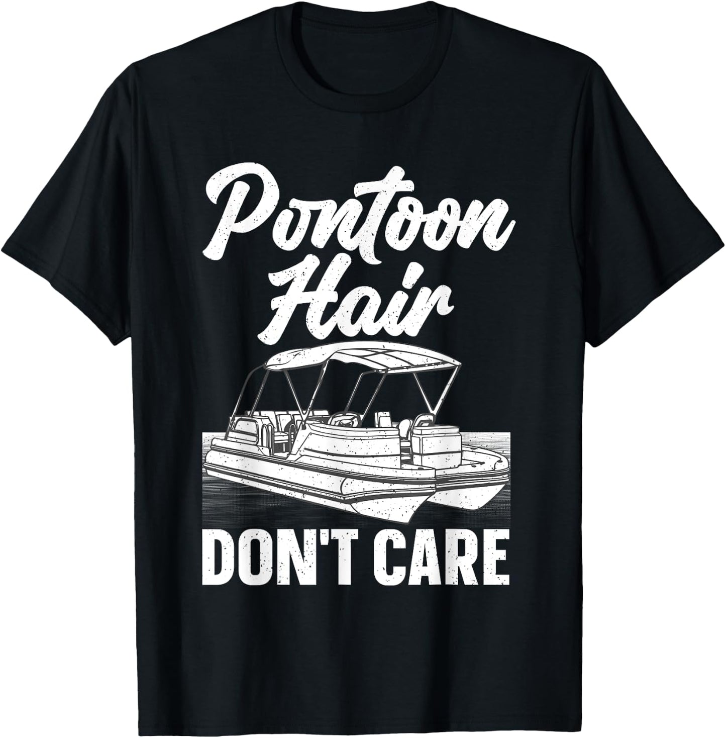 Funny Pontoon Art Women Boating Pontoon Boat Captain T-Shirt - T-Shirt | Black