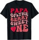 Papa Of The Berry Sweet One Strawberry First Birthday T-Shirt - T-Shirt | Black