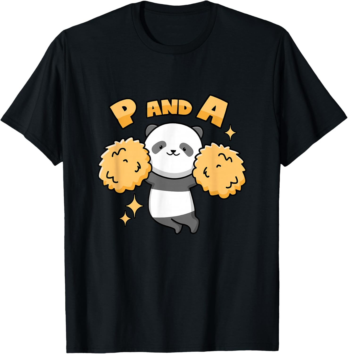 Panda Cheerleader Pun T-Shirt - T-Shirt | Black