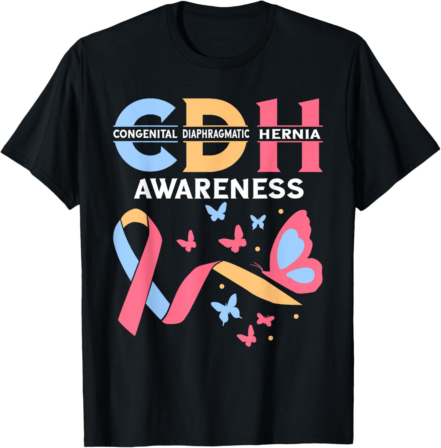 Congenital Diaphragmatic Hernia Awareness CDH Supporter T-Shirt - T-Shirt | Black