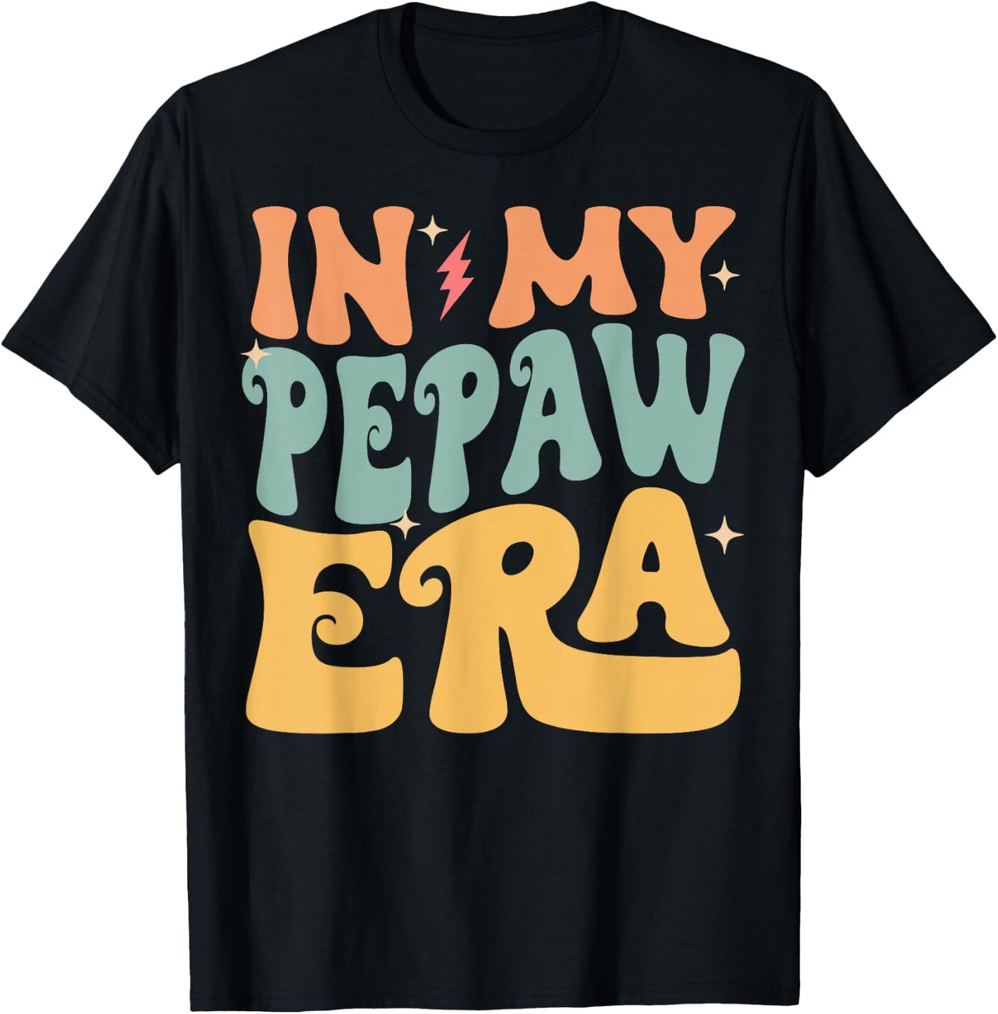 In My PEPAW Era Groovy Funny Grandpa Father's Day T-Shirt - T-Shirt | Black