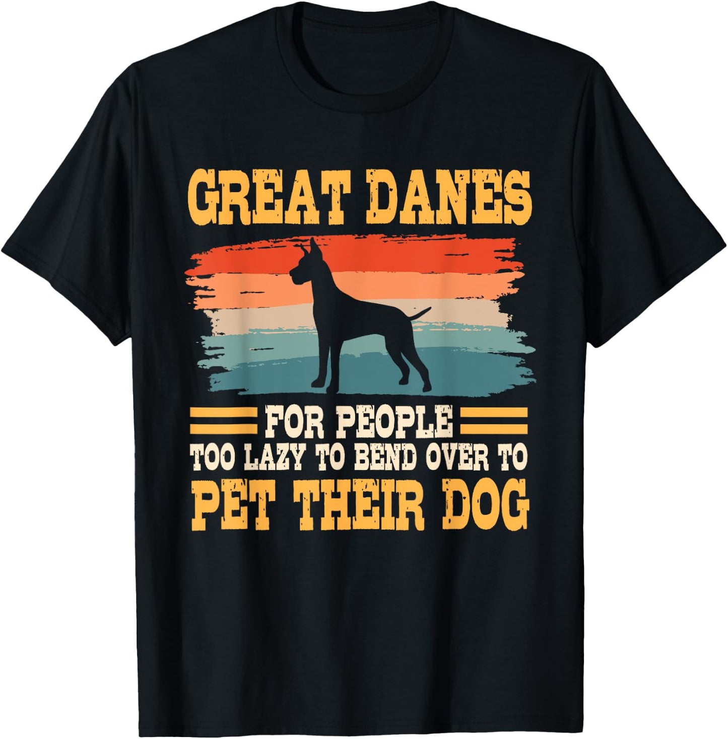 Great Dane Retro Vintage German Mastiff Gentle Dog Lover T-Shirt - T-Shirt | Black