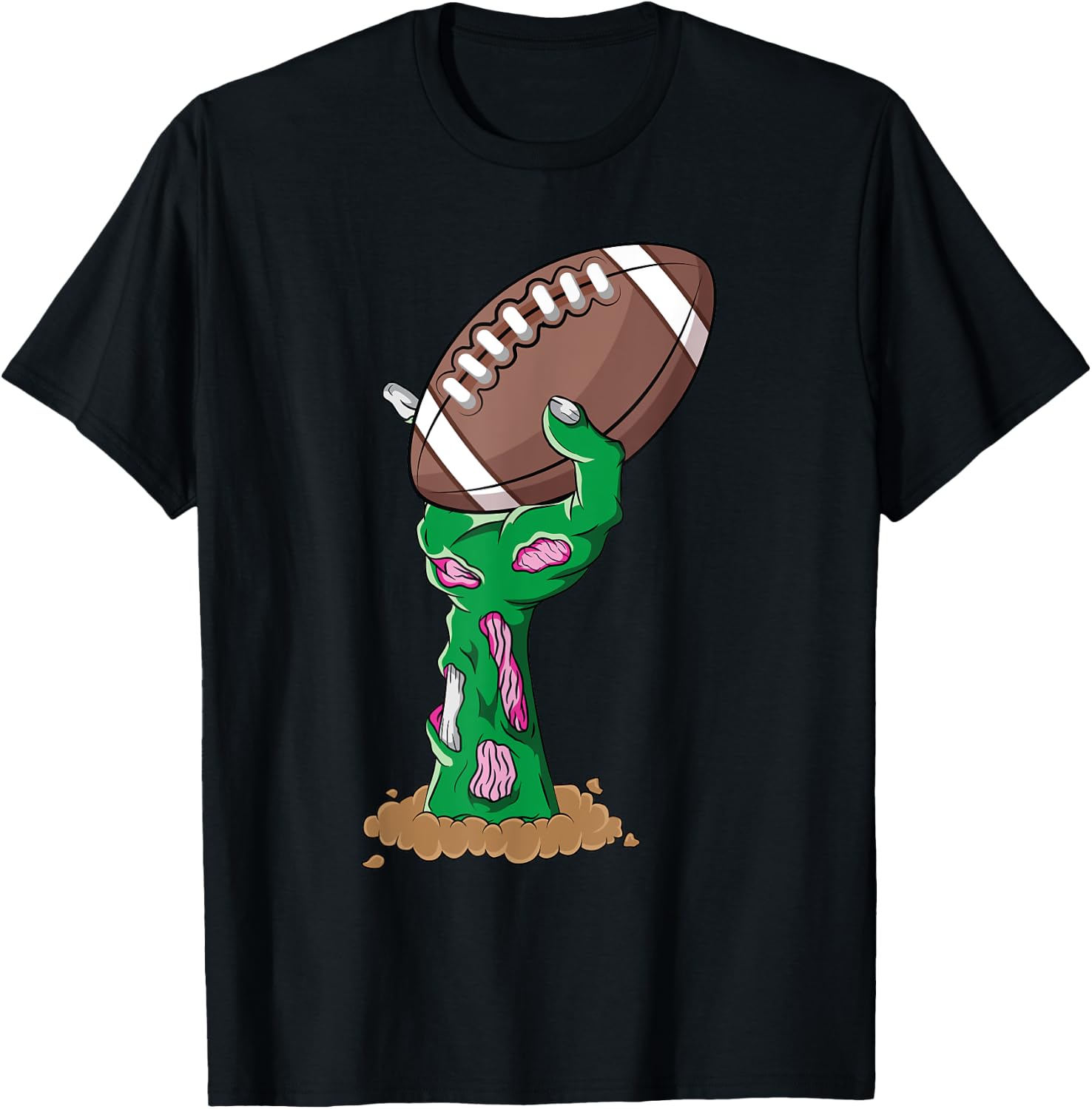 Zombie Hands Football Funny Horror Scary Halloween Costume T-Shirt - T-Shirt | Black