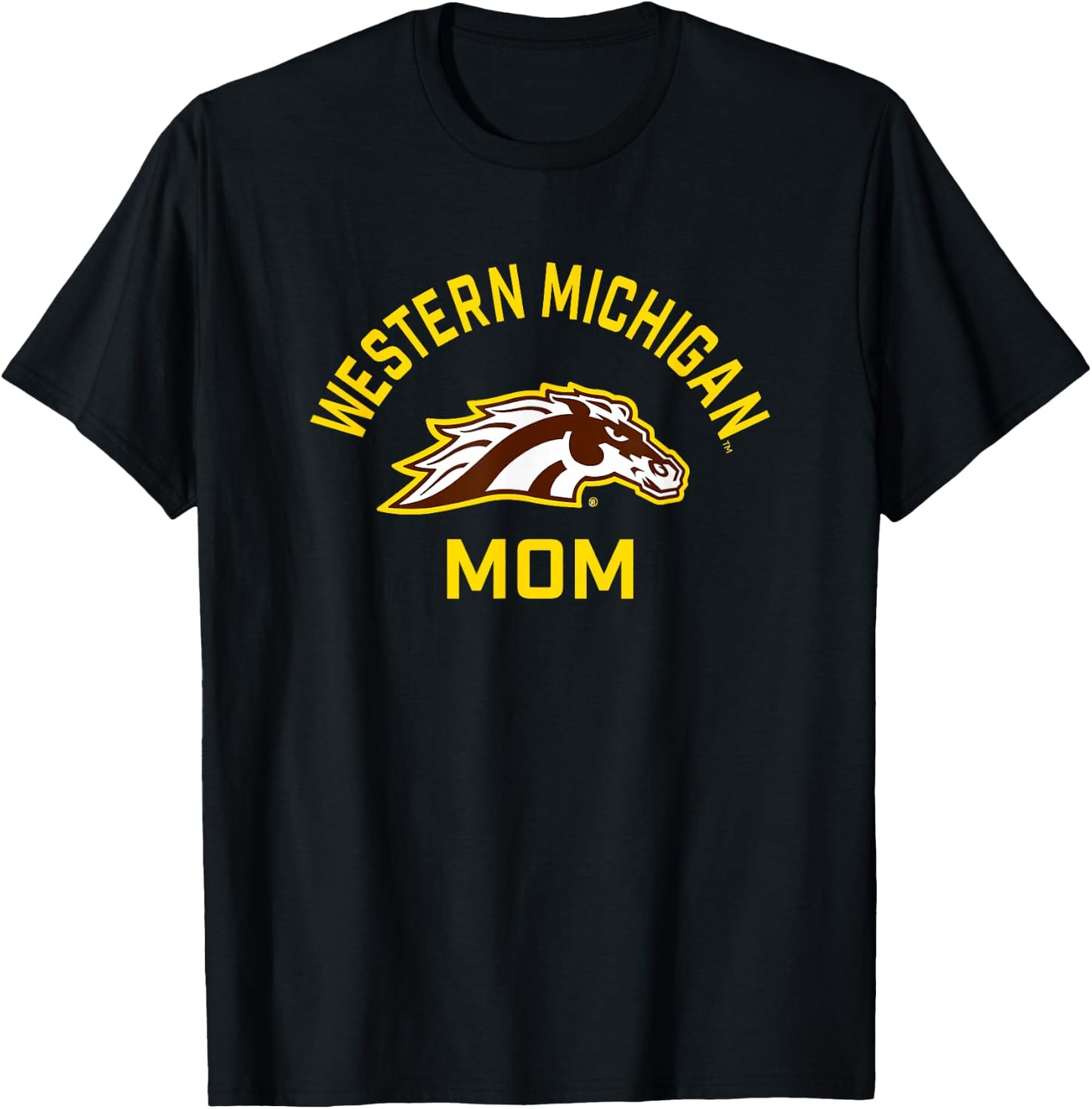 Western Michigan University Broncos Arched Mom T-Shirt - T-Shirt | Black