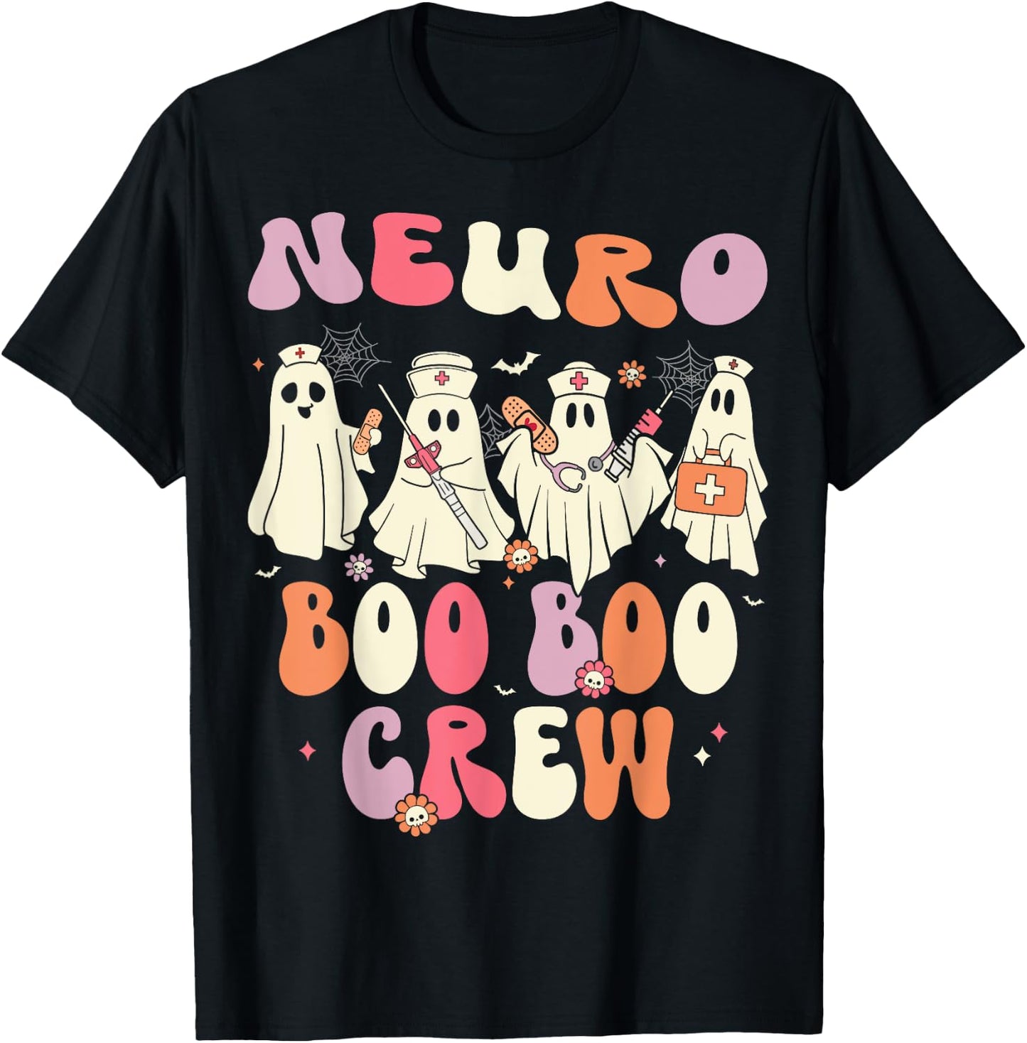 Neuro Boo Crew Neurology Nurse Halloween T-Shirt - T-Shirt | Black