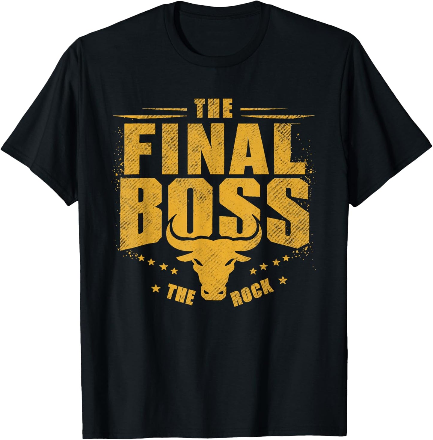 The Final Boss Vintage Rock Music Final Boss Gamer Bull Head T-Shirt - T-Shirt | Black