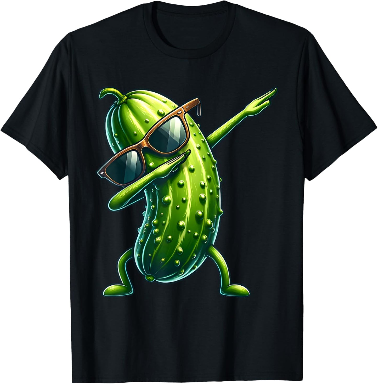 Dabbing Pickle Lover Dill Cucumber T-Shirt - T-Shirt | Black