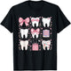 Pink Coquette Bow Cute Teeth Dentist Squad Dental Assistant T-Shirt - T-Shirt | Black
