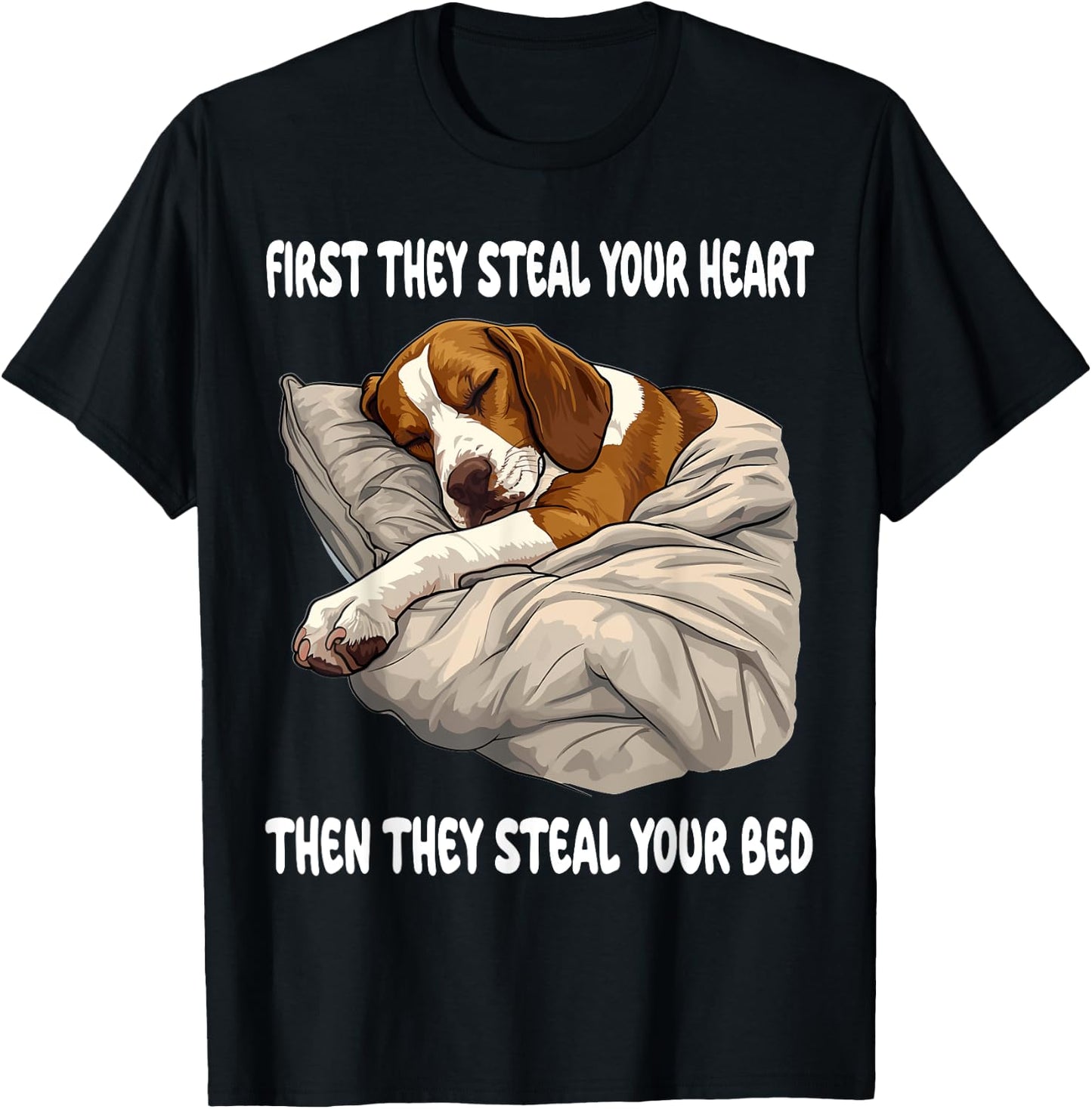 American Foxhound Sleeping Pajamas Nightgown T-Shirt - T-Shirt | Black