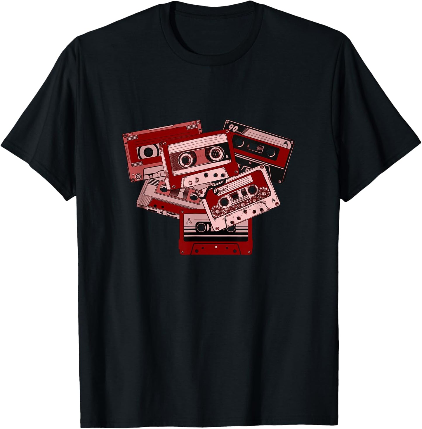 Maroon Red Burgundy Tape Cassettes Classic Old School Maroon T-Shirt - T-Shirt | Black