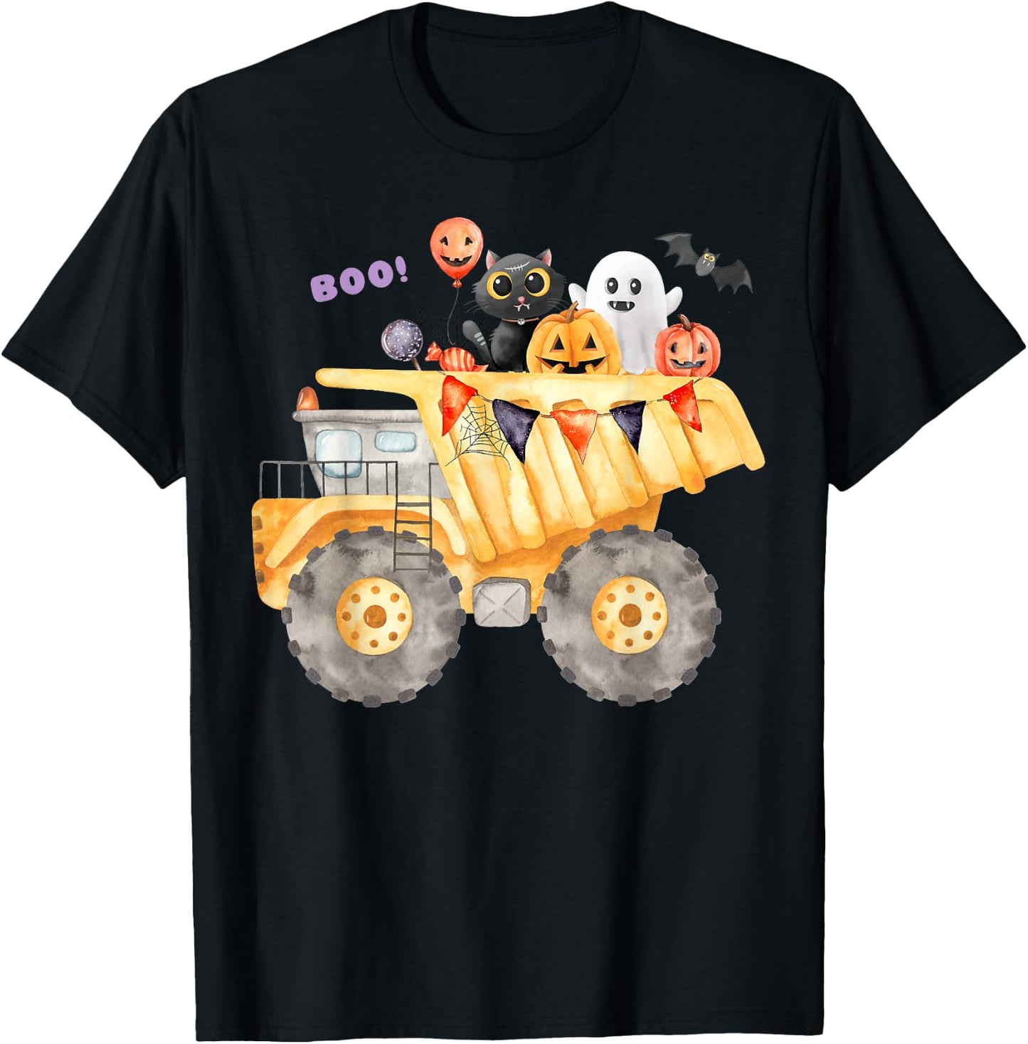 Dump Truck or Treat Halloween Candy Construction Boys Kids T-Shirt - T-Shirt | Black