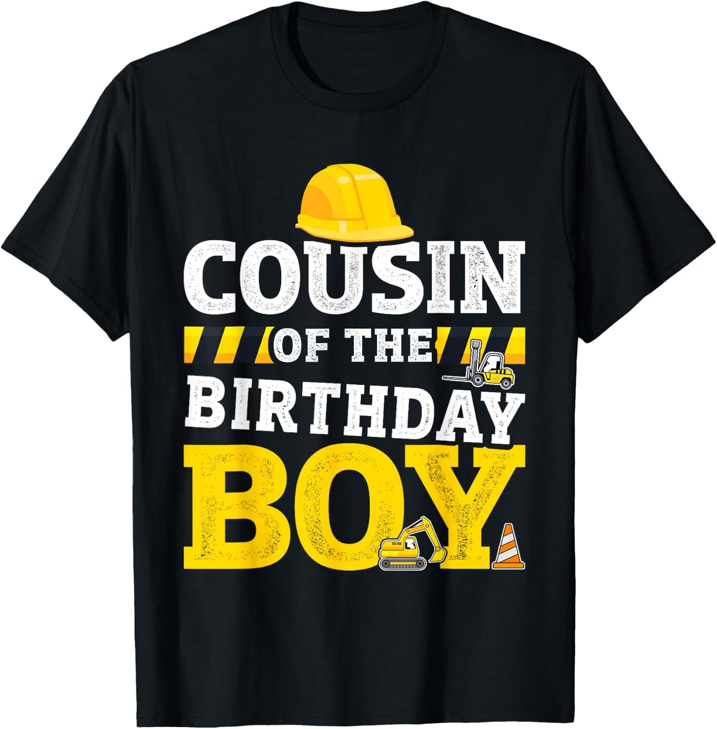 Cousin of birthday boy matching family construction party T-Shirt - T-Shirt | Black