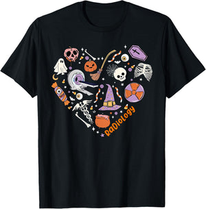 Halloween Radiology Heart Technologist X-ray Tech Autumn T-Shirt - T-Shirt | Black