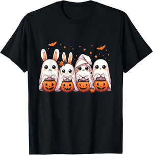 Cute Fall Ghost Bunny Rabbit Halloween Costume T-Shirt - T-Shirt | Black