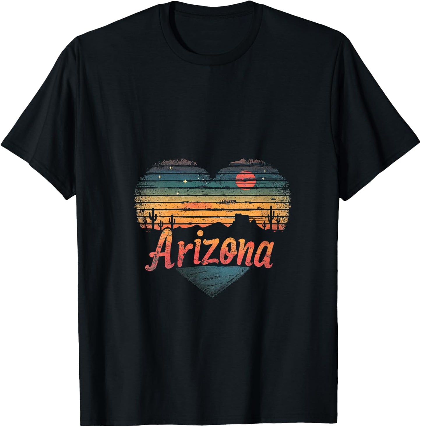 Arizona - Heart Vintage Love Women Kids Retro Graphic Cool V-Neck T-Shirt - T-Shirt | Black
