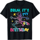 6th Birthday Skeleton Skateboard Skater Boys Kids 6 Year Old T-Shirt - T-Shirt | Black