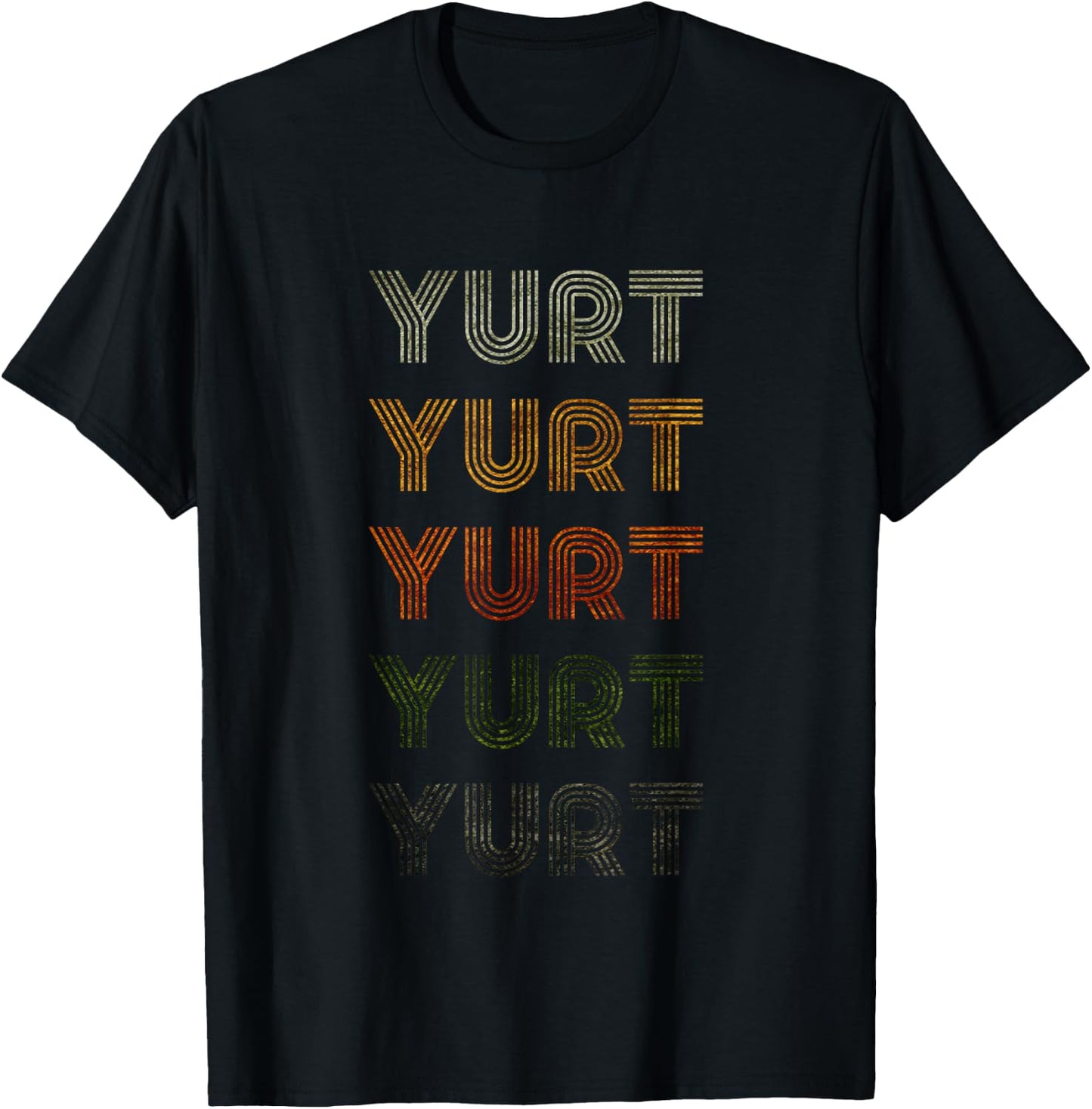 Love Heart Yurt Grunge Vintage Style Black Yurt T-Shirt - T-Shirt | Black