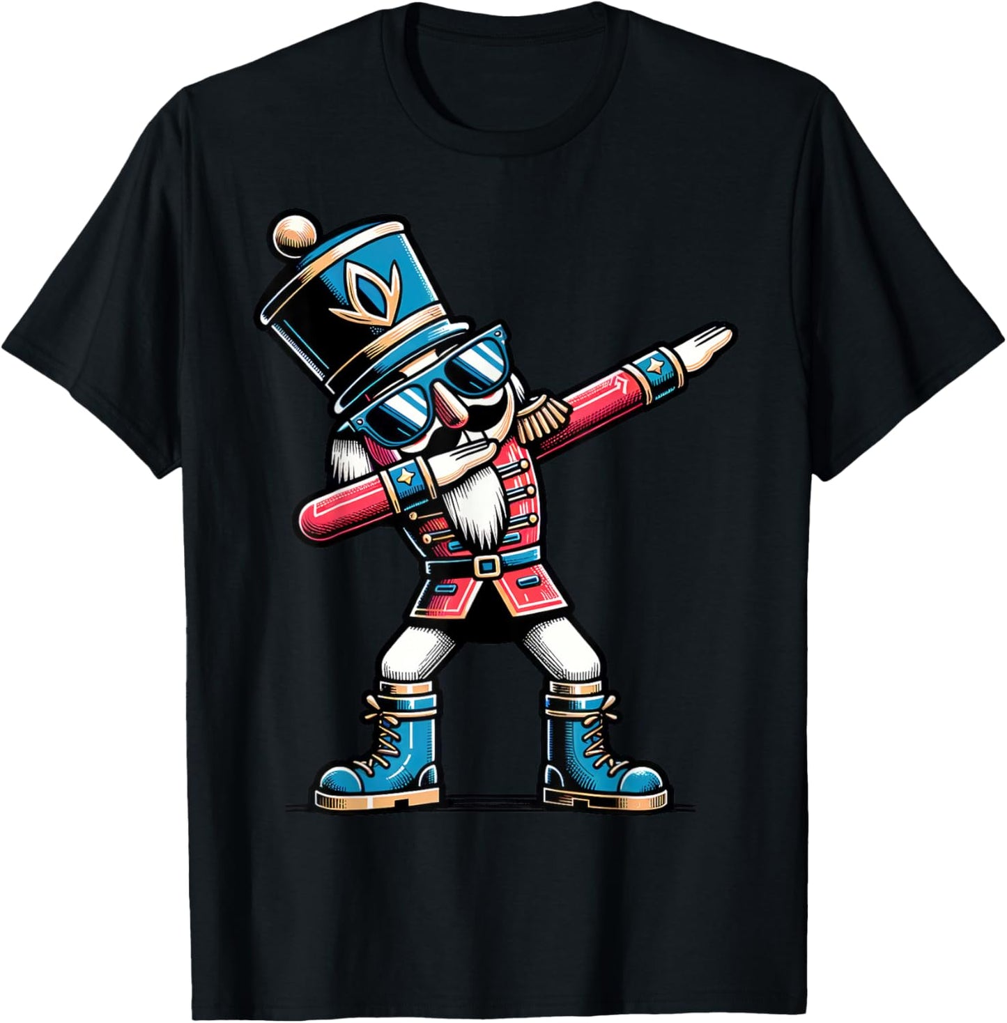 Christmas Nutcracker Dabbing Boys Santa Xmas Funny T-Shirt - T-Shirt | Black
