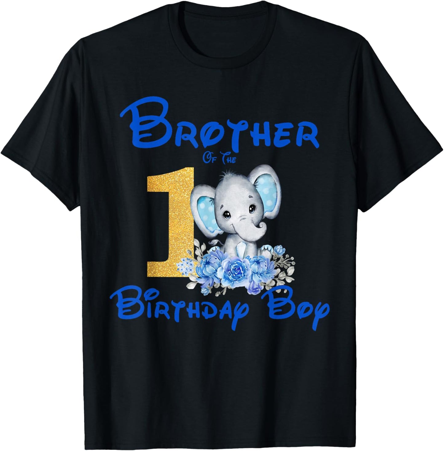 Brother Of The Birthday Boy Elephant Family Matching T-Shirt - T-Shirt | Black