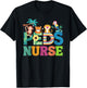Colorful Peds Nurse Cute Animals PEDS Oncology Nurse T-Shirt - T-Shirt | Black