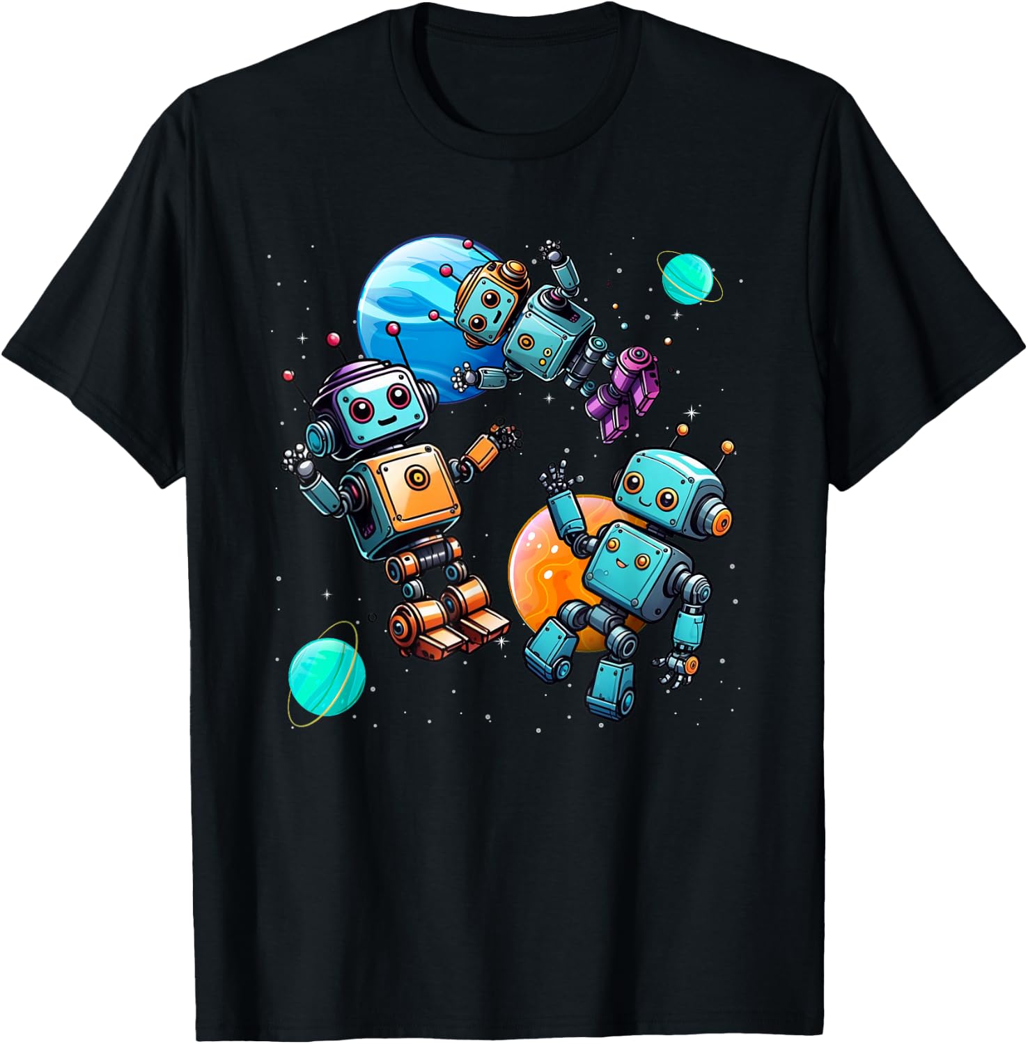 Funny Robot Robotics Apparel -Adult , Black, Small, Short Sleeve, Modern Humorous Robotics Design T-Shirt - T-Shirt | Black