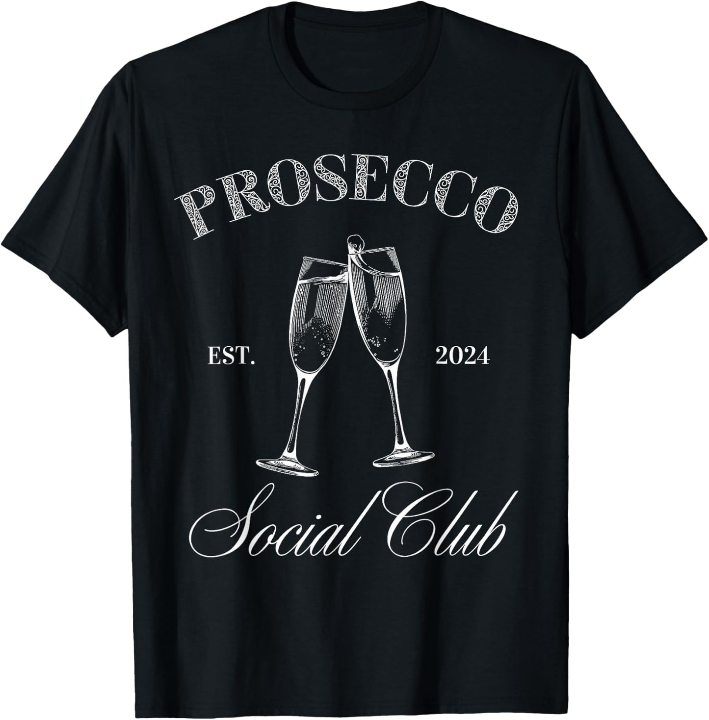 Prosecco Social Club Beach Brunch Bachelorette Top T-Shirt - T-Shirt | Black
