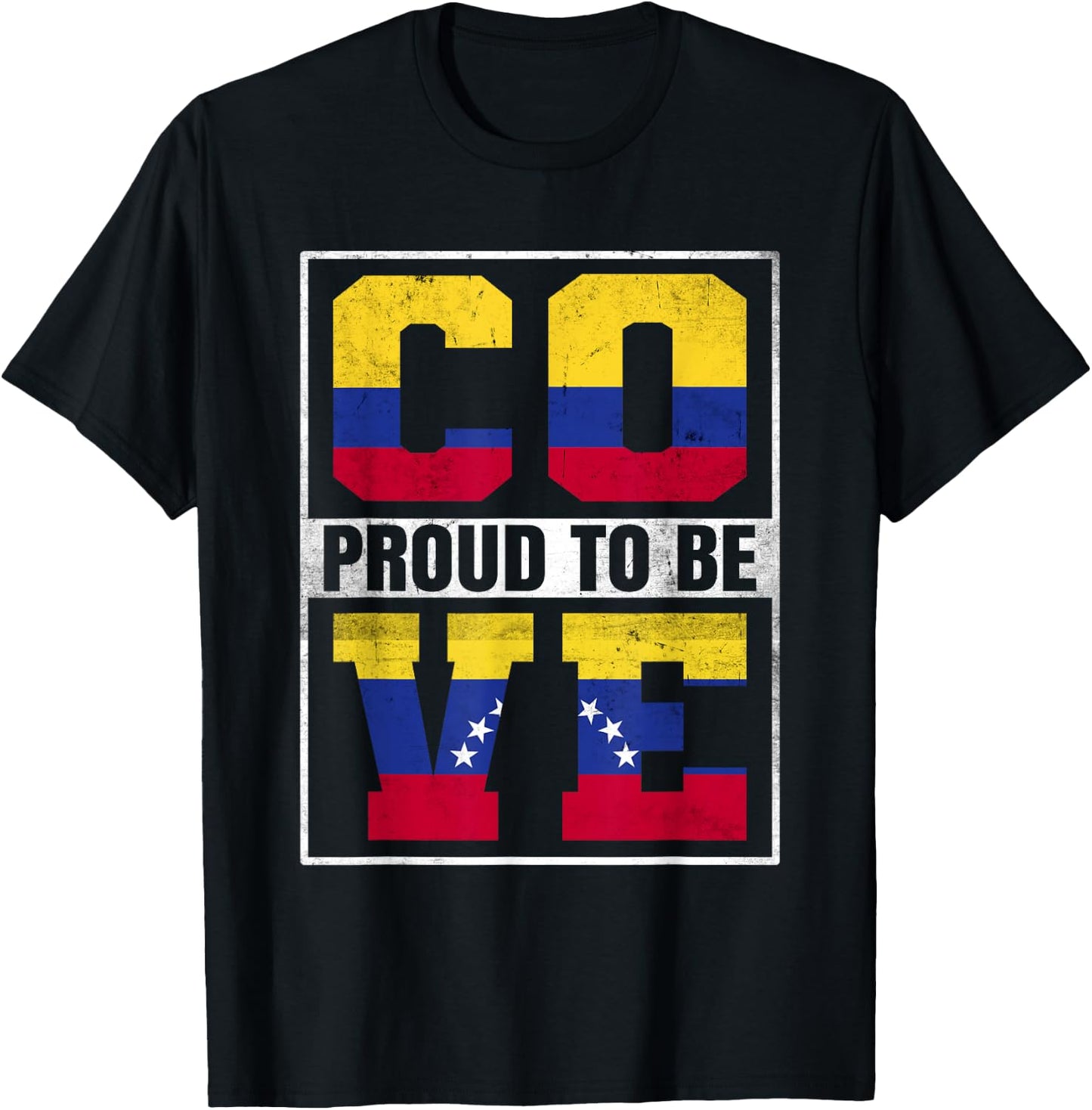 Proud Colombian Venezuelan Mix Colombia and Venezuela T-Shirt - T-Shirt | Black