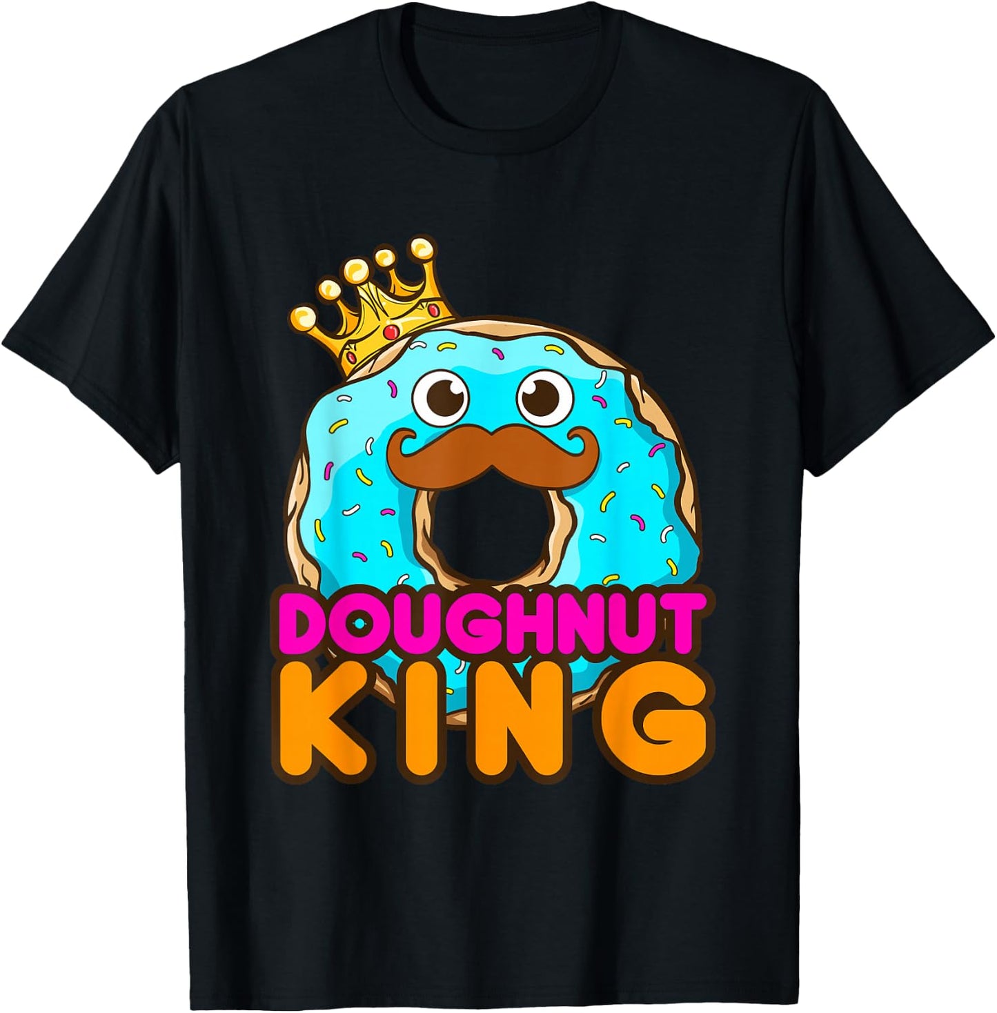 Doughnut King Funny Donut Donuts Men Boys T-Shirt - T-Shirt | Black