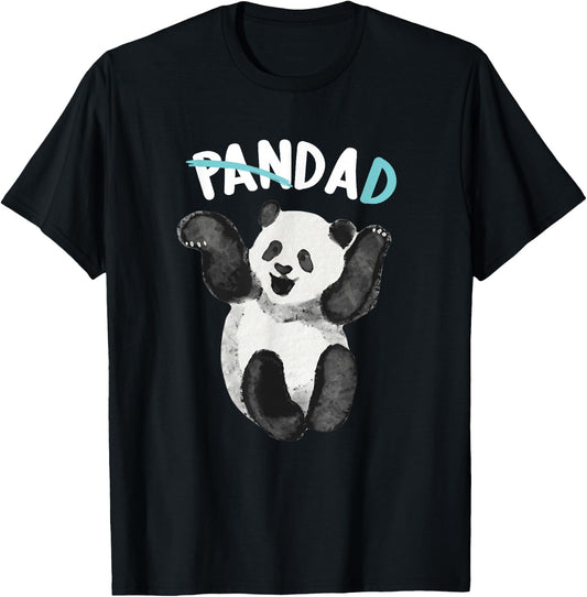 Panda Dad Papa Panda Bear Father Kid Families Outfit T-Shirt - T-Shirt | Black