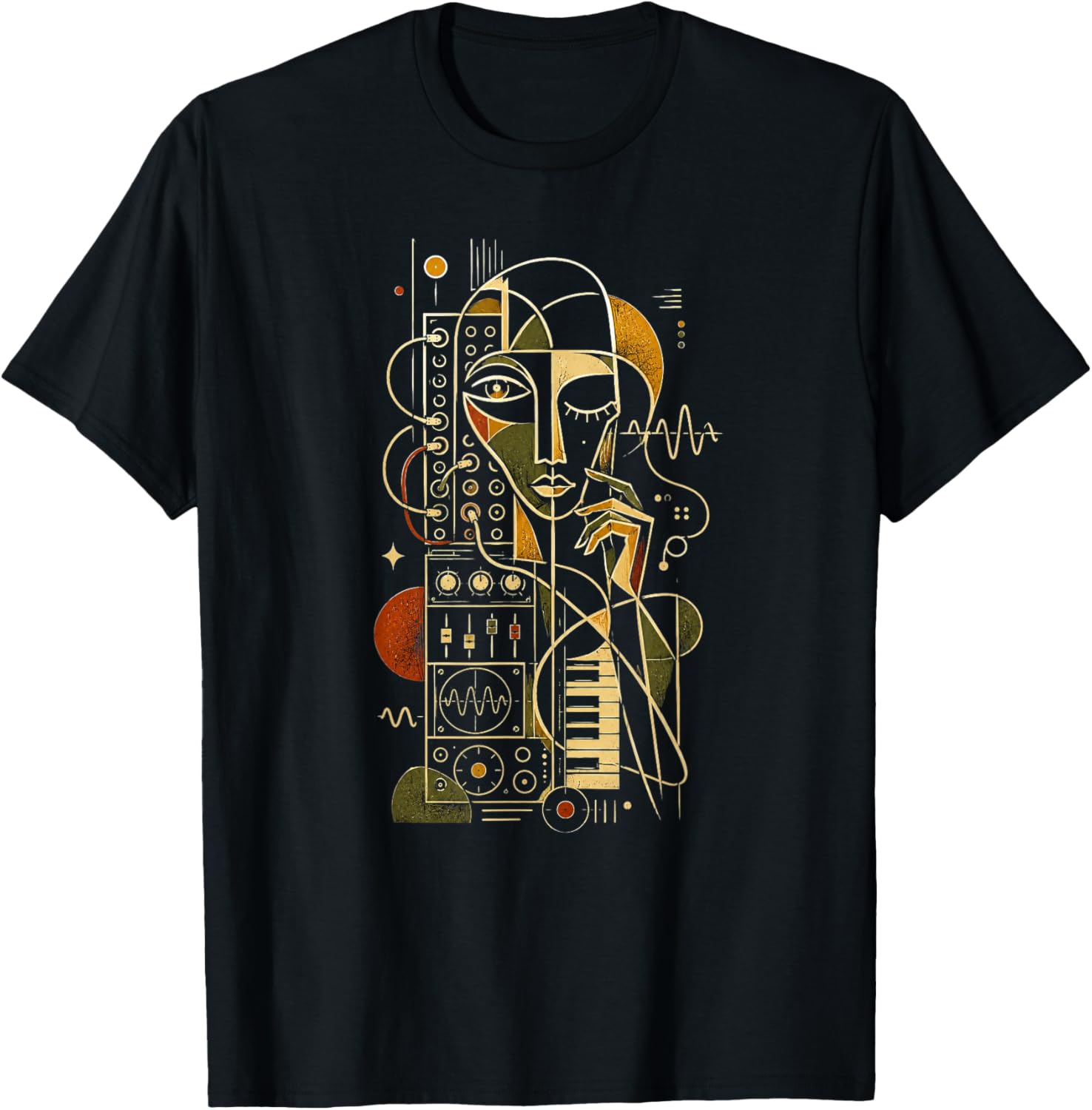 Analog Vintage Modular Synthesizer T-Shirt - T-Shirt | Black