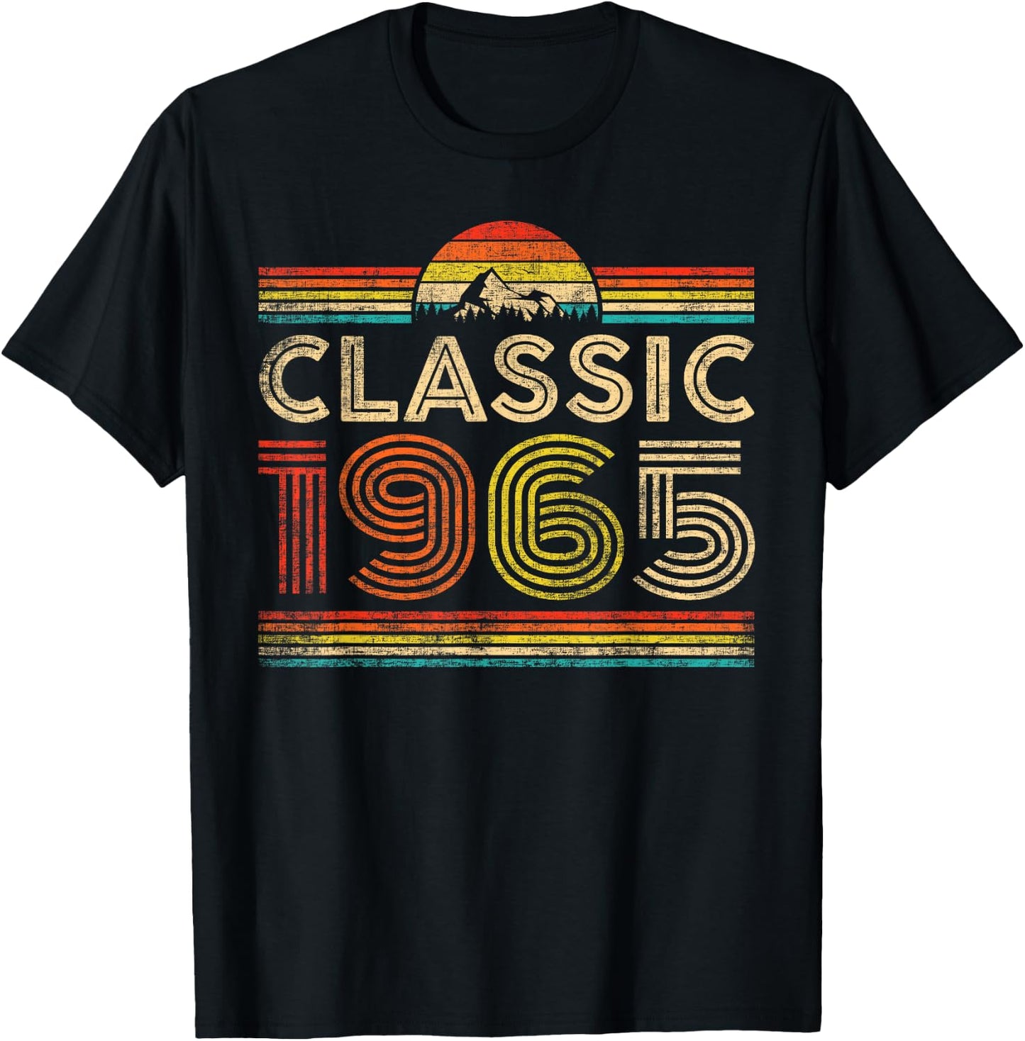 Classic 1965 Vintage 1965 Classic Year Men Women Birthday T-Shirt - T-Shirt | Black
