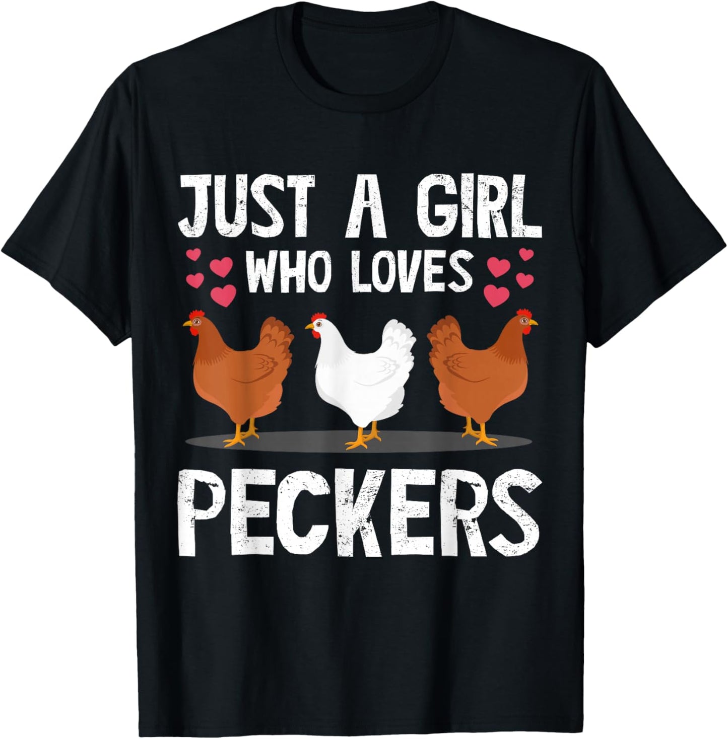 Funny Chicken Owner Art Girls Chicken Lover Farmer T-Shirt - T-Shirt | Black