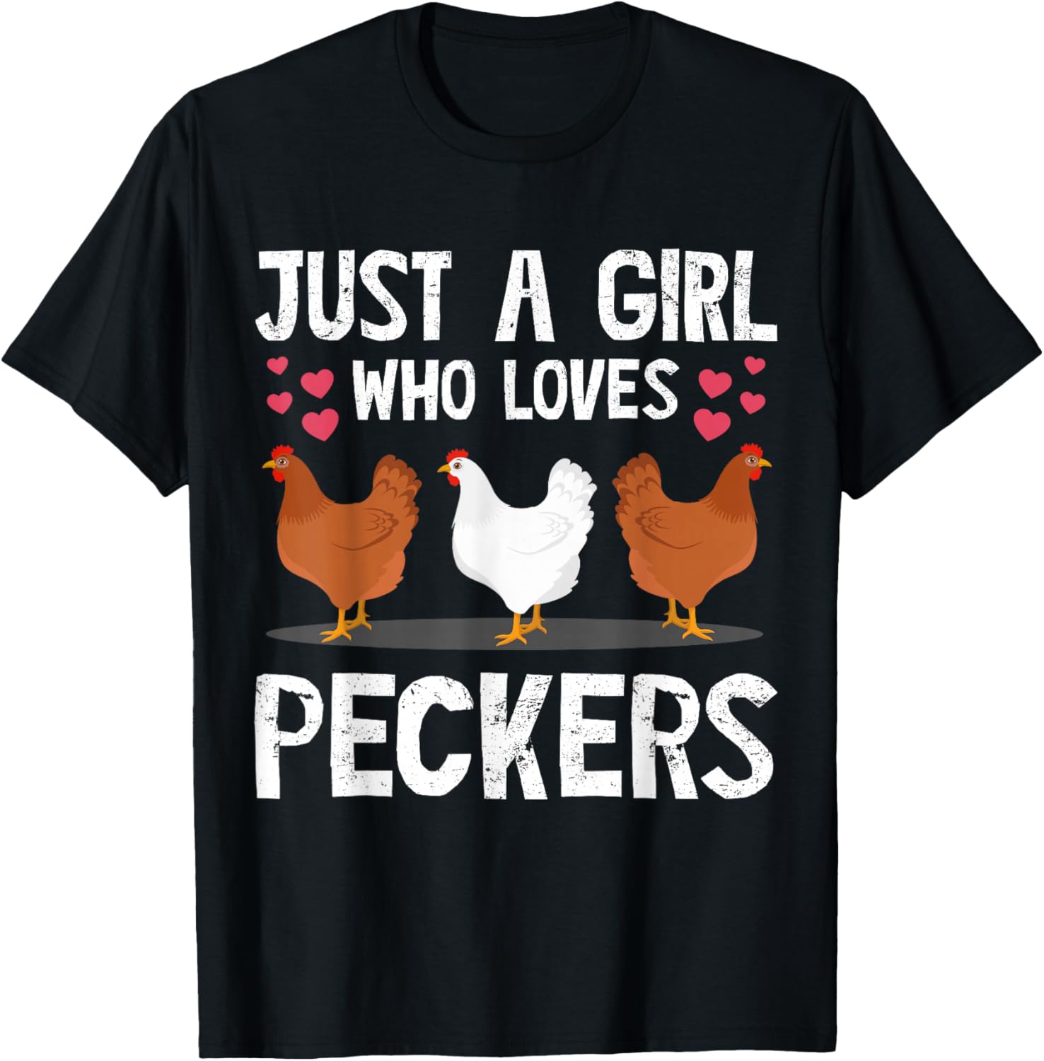 Funny Chicken Owner Art Girls Chicken Lover Farmer T-Shirt - T-Shirt | Black