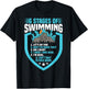 6 Stages Of Swimming Funny Joke Sports Athlete Pool Swimmer T-Shirt - T-Shirt | Black