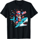 Funny Uncle Sam Riding Shark 4th of July Boys American Flag T-Shirt - T-Shirt | Black