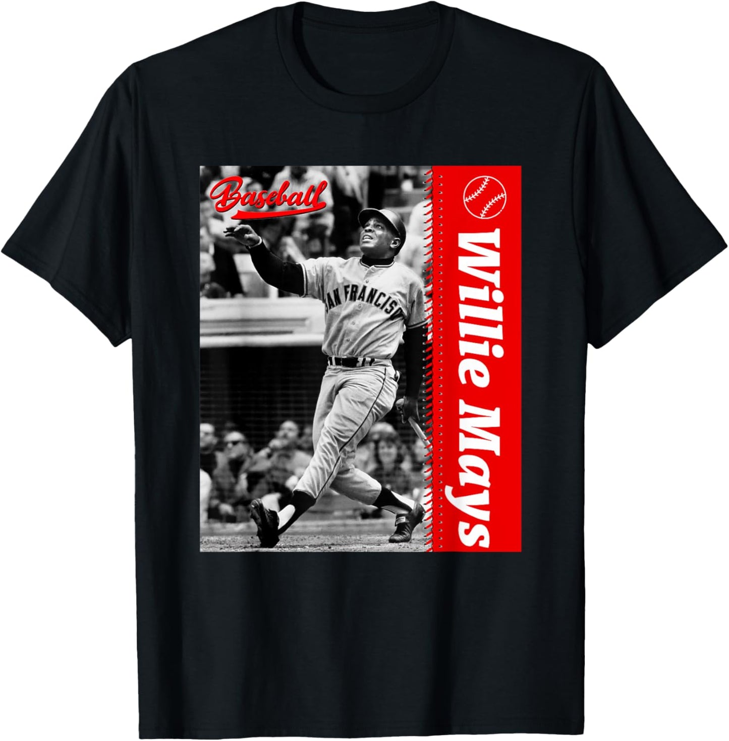 Willie Mays_Baseball_077 T-Shirt - T-Shirt | Black