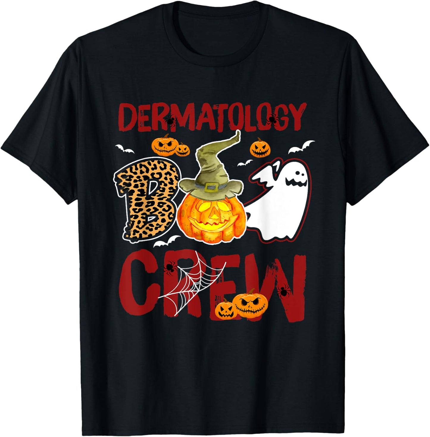 Dermatology Boo Crew Halloween Derm Nurse Match T-Shirt - T-Shirt | Black