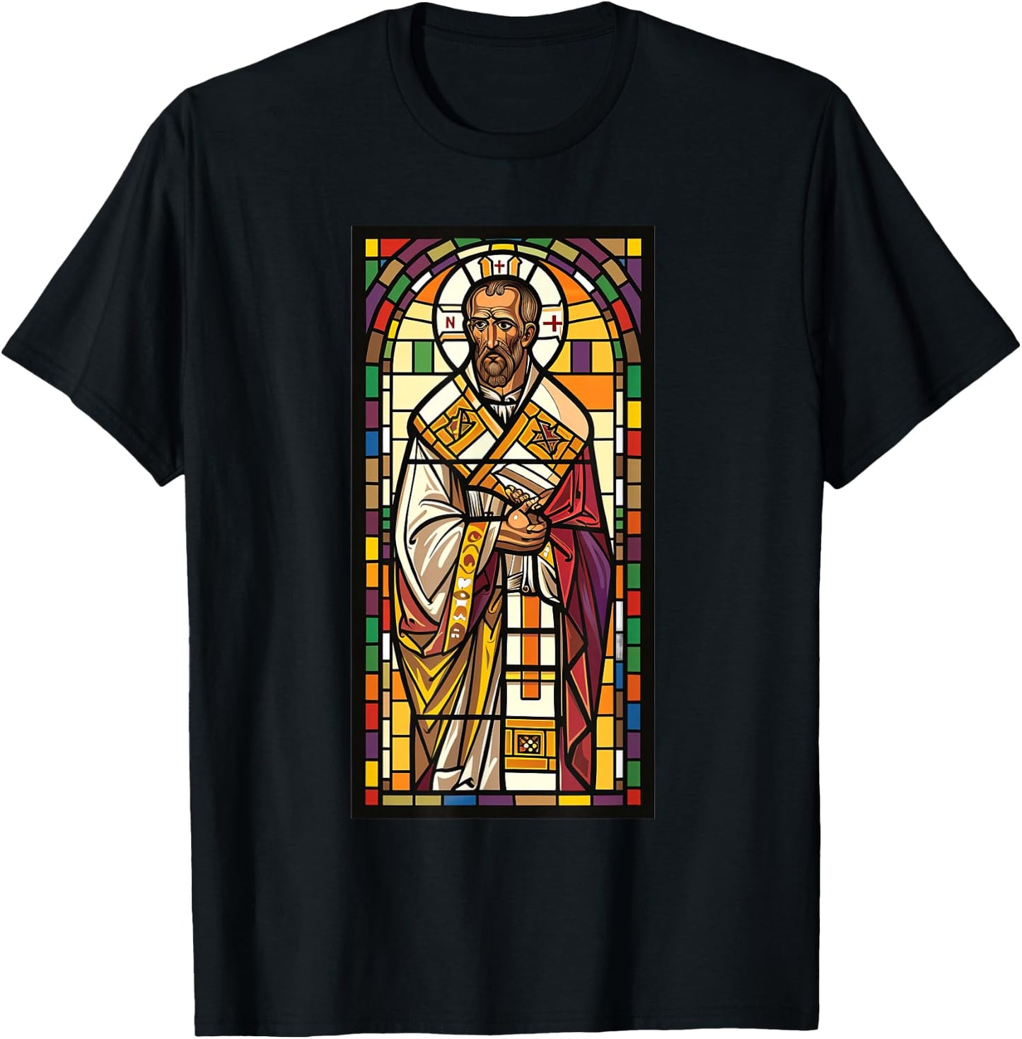 Gregory of Nyssa Stained Glass T-Shirt - T-Shirt | Black