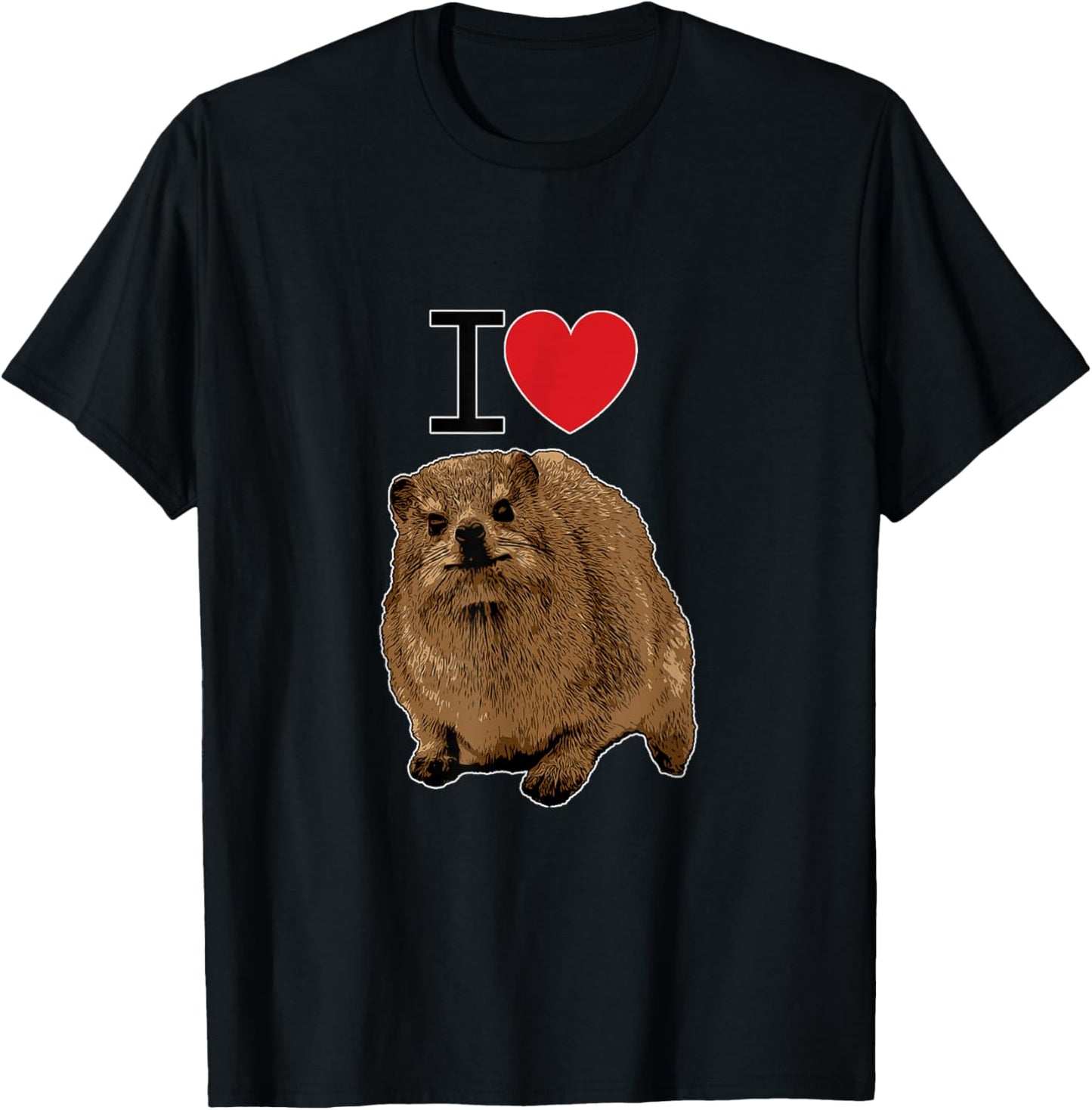 I love Rock Hyraxes | I love Daisies | I love Rabbits T-Shirt - T-Shirt | Black