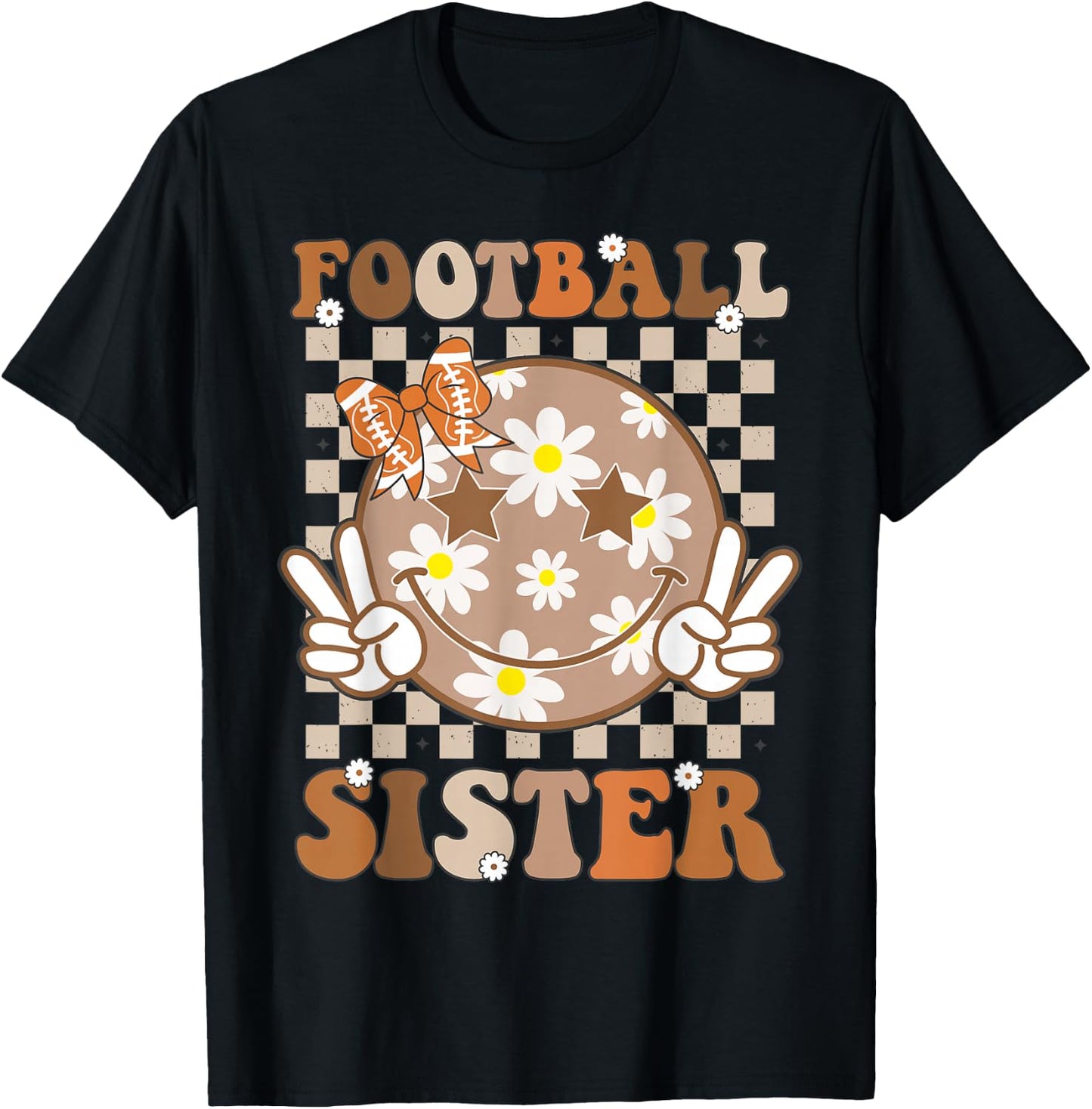 Football Sister Shirt For Girls Women Toddler Sport Lover T-Shirt - T-Shirt | Black