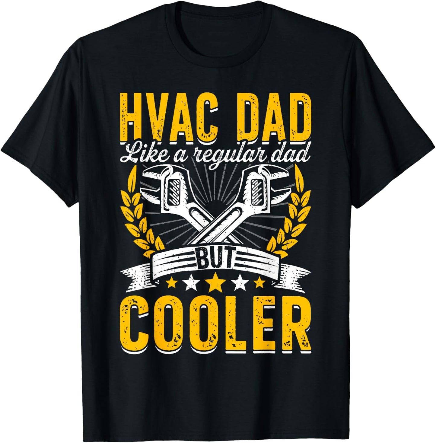 Vintage HVAC Technician Father HVAC Dad Funny Father's Day T-Shirt - T-Shirt | Black