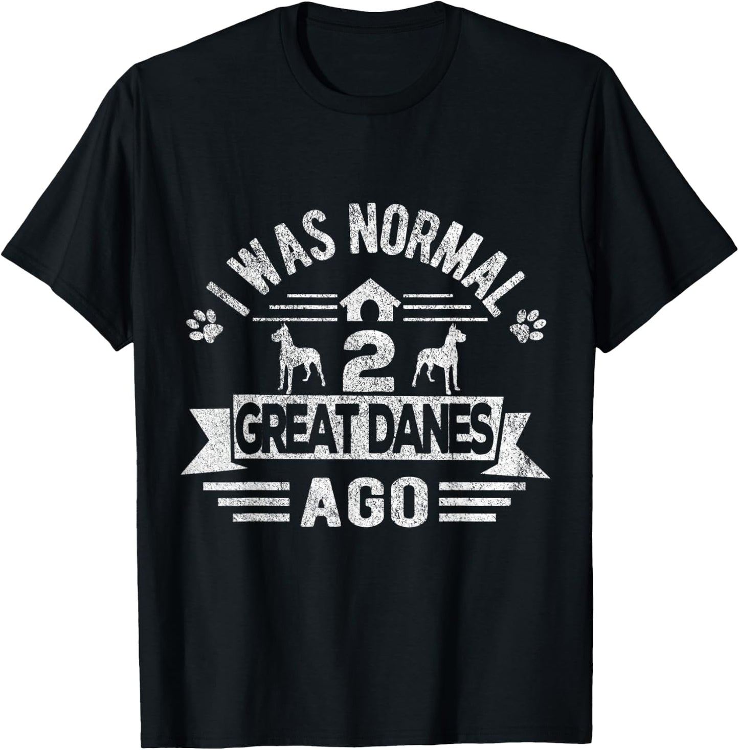 Funny Two Great Danes Dog Owner Great Dane Mom Retro T-Shirt - T-Shirt | Black